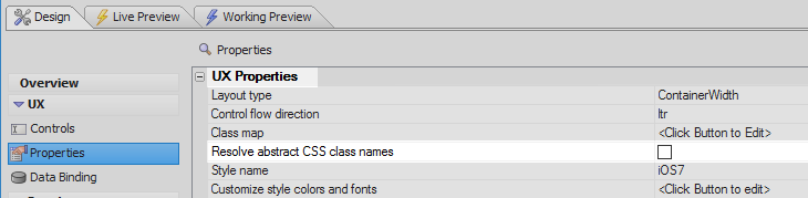 Unchecking 'Resolve abstract CSS class names' will display abstract classes
